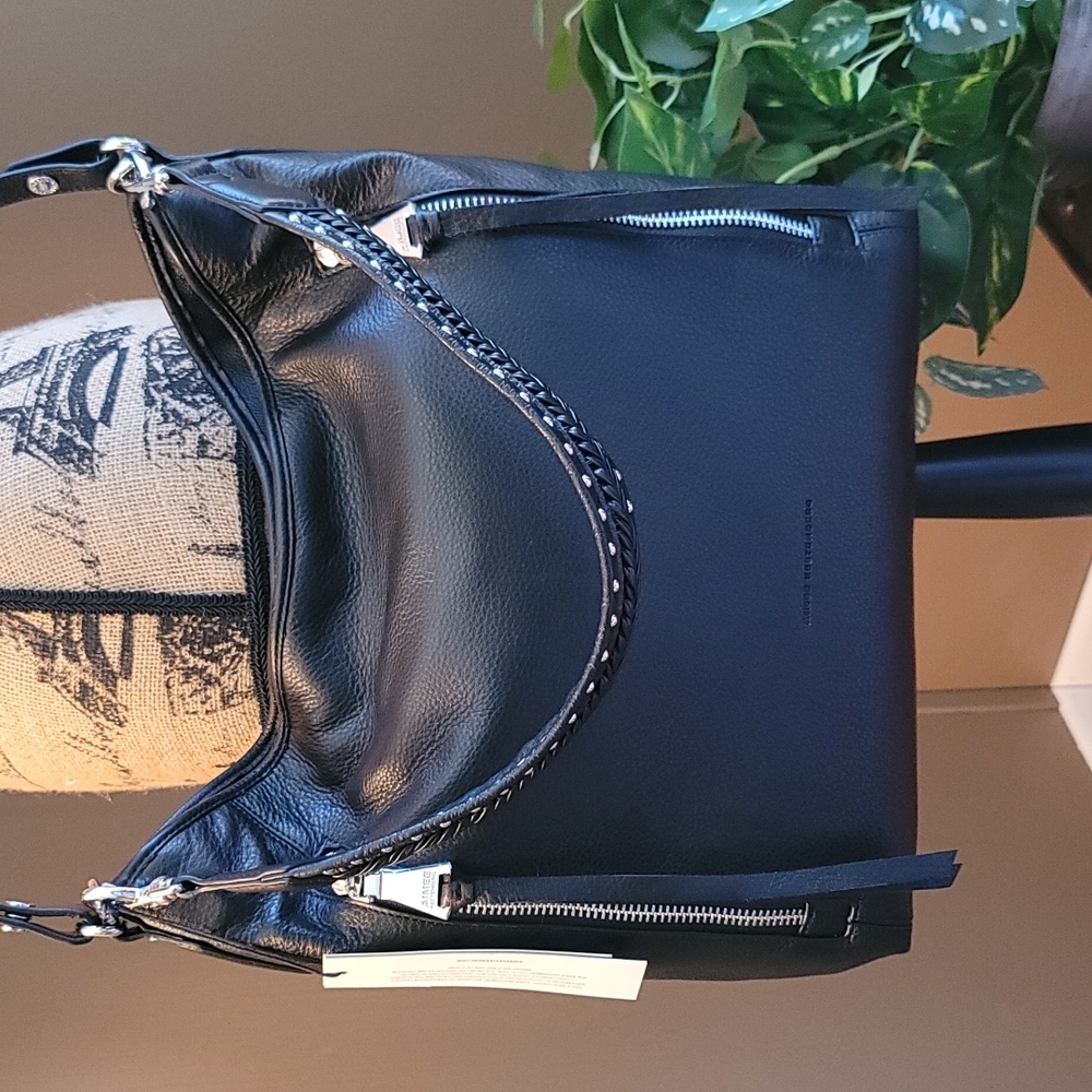 AIMEE KESTENBERG Zip Me Up Black Convertible Hobo Bag - Picture 6 of 11
